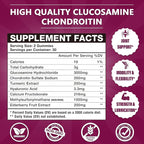 2 Packs 3000MG Glucosamine Chondroitin Gummies, Extra Strength Joint Support Supplement with MSM & Elderberry, Flexibility, Antioxidant Immune Support Gummy for Adults, Men & Women 120Cts