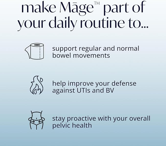 Solv Wellness Mage Probiotic for Her, Daily Womens Prebiotic and Probiotics Blend Nutritional Supplements for Digestive, Vaginal PH Balance, Urinary Tract Health Support, 30 Capsules