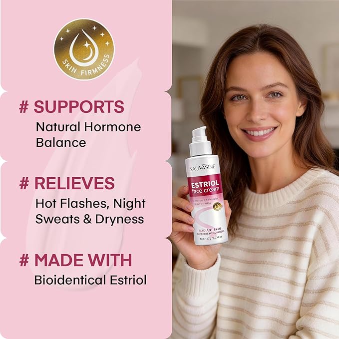 Bioidentical Estriol Face Cream for Women – Natural Estrogen Moisturizer with Wild Yam, Helps Hydrate, Firm & Revitalize Skin– 4.25 oz (3-Month Supply)