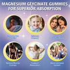 Magnesium Glycinate Gummies 1000mg with L-Threonate, Vitamin D, B6 & CoQ10 - Supports Memory, Calm & Mood - Sugar-Free Raspberry Flavor - 120 Count