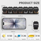 Extra Large Weekly Pill Organizer - Waterproof 7-Day Pill Box, Portable Vitamin & Supplement Case, Easy to Open Design, Ideal for Travel and Daily Medication Management,Black