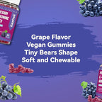 Magnesium Threonine Gummies 1000mg, L-Threonine Gummies for Adults, Great Magnesium Supplements for Brain, Non-GMO, Gluten Free, Vegan, 120 Grape Magnesium Gummies