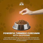 Turmeric for Dogs (155mg) Turmeric Curcumin Supplement for Dogs with BioPerine - Immune System Hip, Mobility & Joint Support - 120 Chicken Flavor Chewable Tablets - Third Party Tested & Non-GMO