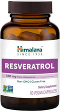 Himalaya Resveratrol for Healthy Aging and Antioxidant Support, 1,000 mg of Resveratrol, with 500 mg Trans-Resveratrol Daily, 60 Vegan Capsules, 1 Month Supply