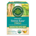 Traditional Medicinals Organic, Stress Ease Focus, Ginseng Wild Apple Mint Tea - Balanced Energy Support & Adaptogens - Kosher, Non-GMO, Caffeine-Free, Compostable - 16 Tea Bags