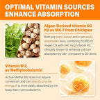 Vitamin D3 Supplement 10000IU for Adult - Vitamin D3 5000IU / 10000IU Gummies with K2, Methyl B12, Calcium, Magnesium, Zinc and Elderberry for Women & Men - Sugar-Free, Vegan Vitamin D Gummies