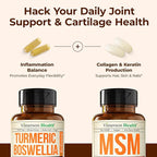 Boswellia Turmeric Curcumin Supplement + MSM 2000mg Bundle – Supports Joint Health & Aids Inflammatory Response – with Ginger Root, Organic Turmeric Powder & Curcumin with Black Pepper (BioPerine)