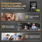 Shilajit Gummies for Men & Women, Rich in Ashwagandha & Gokshura, Fulvic Acid & 85+ Trace Minerals Micronutrient Supplement for Energy & Wellness, 100% Pure Organic Natural - 80 Gummies