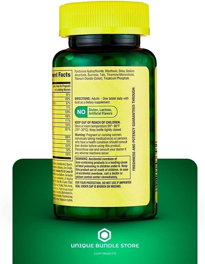Unique Bundle Store Prenatal Multivitamin 100 Tablets - Dietary Supplement, Prenatal for Women (Pack of 2)