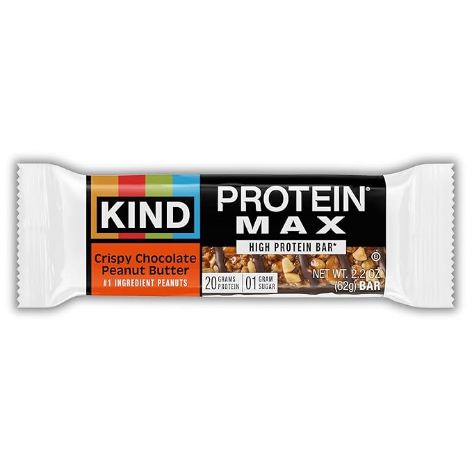 KIND Protein MAX Variety Pack, High Protein Bars, Keto Snacks, 1g Sugar, 20g Protein, (6) Crispy Chocolate Peanut Butter (6) Sweet & Salty Caramel Crisp, 12 Count Pack
