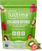 Ultima Replenisher Collagen Defense Supplement and Electrolytes Powder - Kiwi Strawberry, 13 Stickpacks - Hydration Packets with Dermaval and Biotin that Keep Your Skin Hydrated and Looking Radiant
