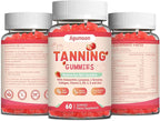 Tanning Gummies for Women and Men, Self Tan Supplement with Beta Carotene, Lycopene, Astaxanthin, Collagen & Vitamins, for Skin Health & Pigmentation, Vegan - 120 Gummies