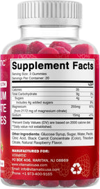 Vitamatic Extra Strength Magnesium Gummies – 255 mg Elemental Magnesium per Serving – 60 Gummies (2-Pack) Supports Relaxation, Muscle Function, Bone Health & Energy – Vegan, Non-GMO, Gluten-Free