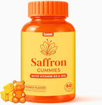 Loom Saffron Gummies with Vitamin D3 & B12 – Natural Mood & Energy Support for Emotional Balance and Stress Relief – Tropical Mango, 60 Count (60 Count, Mango)