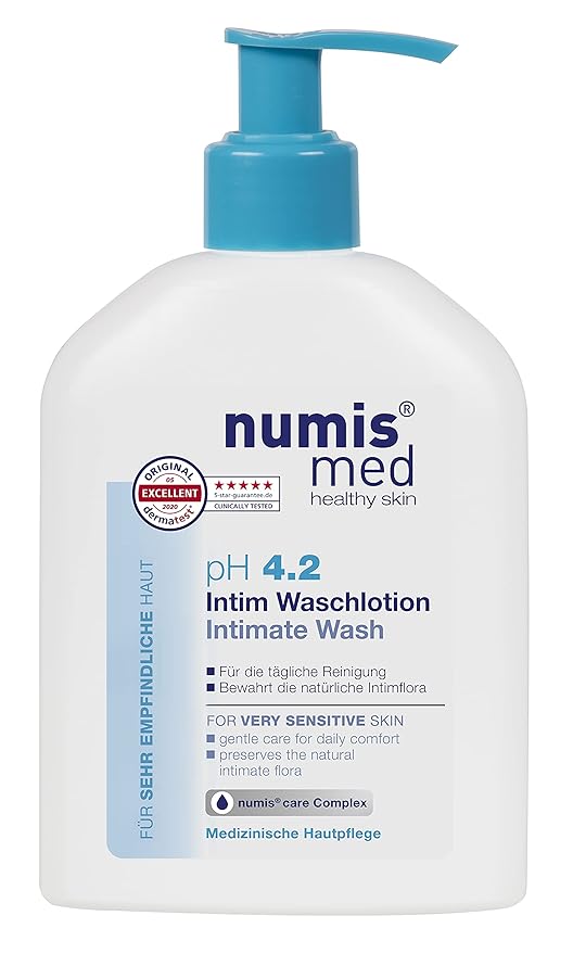 Numis Med Feminine Intimate pH Balanced Daily Wash for Sensitive Skin, Pregnant Women and Cleanliness During Menstrual Period, Dermatologist Tested, 200 ml (Original)