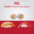 BioSwiss Bandages, Sushi Shaped Self Adhesive Bandage Set, Latex Free, Sterile Wound Care, 24 Count