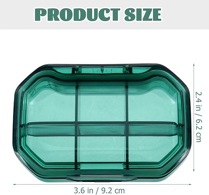 iplusmile 6 Compartment Pill Box, Travel Pill Organizer, Small Pill Case, Portable Daily Medicine Fish Oil Container for Pocket Purse, Supplement Box