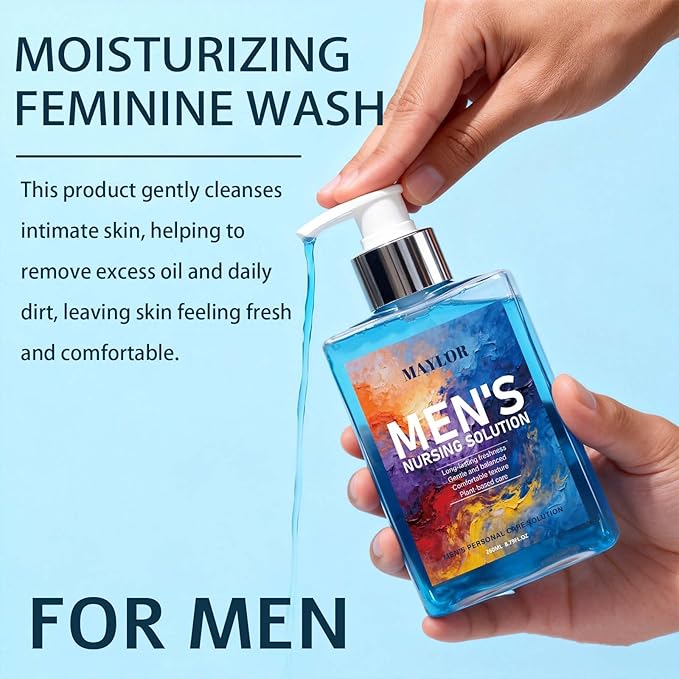 MAYLOR Men’s Intimate Wash, pH Balanced Plant-Based Formula for Sensitive Skin, Gentle Hydrating Cleanser with Long-Lasting Freshness, Daily Body Wash (1)