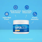 Nello Supercalm Powdered Drink Mix Tub, Cortisol Reducer* and Sleep Aid Supplement, L Theanine, Ksm-66 Ashwagandha, Magnesium Glycinate, Vitamin D 3, No Sugar, Non GMO, 30 Ct, Tropical Tangerine