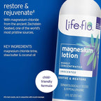 LIFE-FLO Unscented Magnesium Lotion - Highly Concentrated Magnesium Lotion for Kids and Adults - Soothes Overworked Muscles, Joints When Massaged into the Skin - Hypoallergenic, 60-Day Guarantee - 8oz