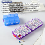 NEW Foldable & Double Protection Portable Weekly Pill Organizer 2 Times A Day with Etched Labels, AM PM 7 Day Week Medicine Box, Daily Travel Pill Case Dispenser for Vitamin, Supplement - Clear Pink