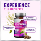 Resveratrol Blend 1800mg per Serving Supplement - Extra Strength Antioxidant Complex for Healthy Aging & Immune Support, Heart Health & Energy Support, Bioavailable Trans-Resveratrol - 60 Capsules