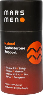 MARS MEN Testosterone Booster for Men - Natural Supplement Premium Tongkat Ali, Fenugreek, Shilajit & Boron - Male Support - Libido, Energy & Muscle Growth Support - 30 Servings