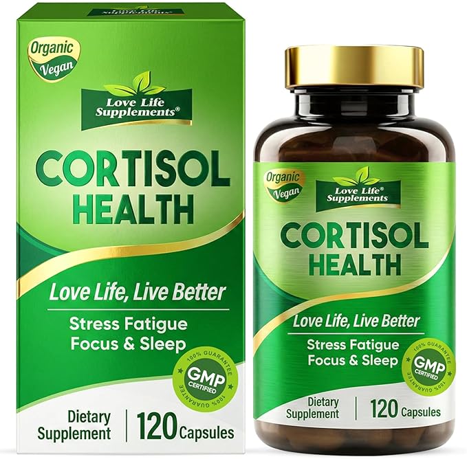 Cortisol Supplements for Women/Men, Advanced Stress & Cortisol Support with Ashwagandha & Rhodiola Rosea, Promotes Relaxation, Mood, Focus, and Restful Sleep for Men and Women, 120 Capsules