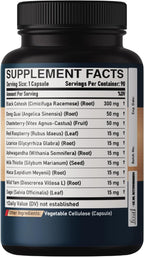 DEDICAD Black Cohosh Supplement - 3 Months for Menopause & Immune Health - Blend of 12 Potent Herb Includes Dong Quai, Chasteberry, Wild Yam, Red Clover, Black Pepper & Others - 90 Vegan Capsules