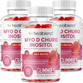 healblend Myo & D-Chiro Inositol Gummies - PCOS Support for Women, Hormone Balance, Fertility & Ovulation - with Methylfolate, Vitamin D3, Zinc, Evening Primrose - Strawberry, Sugar-Free, 60ct (3)