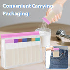 30Pcs Portable Protein Powder Travel Container Set, Reusable Powder Supplement Container To Go with 3Pcs Large Bags, 21Pcs Single-Dose Bags, 2Pcs Funnel & Spoon, Ideal for Gym & Travel