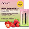 BeMe Liquid Collagen for Women — 2,500mg Hydrolyzed Bovine Collagen Peptides Drink with Biotin & Vitamin C — Clinically Studied Collagen Supplement for Hair, Skin & Nails — Strawberry, 15 Sachets