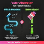 BeMe Liquid Collagen Peptides - Easy Protein Shots for Lean Muscle Support and Workout Recovery. 15g Whey Free Formula with 16.7g Hydrolyzed Collagen for Gym Performance. 15 Sachets, Apple Flavor
