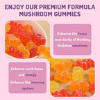 1000mg Ashwagandha & Mushroom Gummies, with 8-Mushroom Blend (Reishi, Lion's Mane, Cordyceps). Supports Focus, Energy and Cognitive Boost,for Adults, 160 Count.