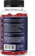 Korean Red Ginseng 1500mg Gummies - Ginseng Supplement for Energy, Immune System Support, Panax Ginseng for Memory Function, Blood Circulation, Peach Flavor, 60 Count