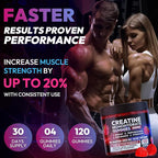 Cytona Creatine Gummies Monohydrate Complex 9000MG, Pre-Workout for Men & Women, Creatine Gummy with L-Taurine, BCAA 2:1, B12/6 for Muscle Support, Enhance Strength, Energy Boost-120 Count