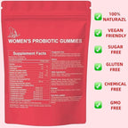 Prebiotic Nutritional Supplements Probiotic Gummies for Women-Women Exclusive pH Balanced probiotics-Controlling Off Flavors -Enriched with 5 Billion CFUs of Active Bacteria（60）