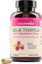 NatureWise Milk Thistle with Dandelion Root - Silymarin - Antioxidant Liver & Kidney Health Support Supplement - Vegan, Non-GMO, Gluten Free - 60 Count[60-Day Supply]