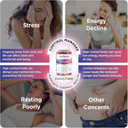 Cortisol Gummies, 12-in-1 Cortisol Reducer, with Magnesium Glycinate, Ashwagandha, L-Theanine, Phosphatidylserine, Vitamin B6 & D3, Rhodiola Rosea, for Men & Women, Sugar-Free, Vegan, NON-GMO, 60CT