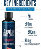 SIRENLABS L-Carnitine Elite Burn Liquid Keto Fat Burner and Metabolism Activator - Fat Loss Support Keto Friendly Weight Loss Increase Energy - Stimulant Free - Strawberry Blast 3000mg (32 Servings)
