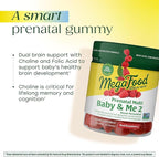MegaFood Baby & Me 2 Prenatal Vitamins for Women Gummies with Folic Acid and Choline for Baby’s Brain Development; Plus Real Fruit- Red Raspberry Flavor - 60 Gummies (30 Servings)