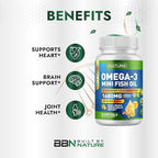 Built by Nature Omega 3 Mini Fish Oil – Re-esterified Triglyceride Form (rTG) – High Omega-3 1680mg, EPA and DHA - Small & Easier to Swallow – 90 Softgels