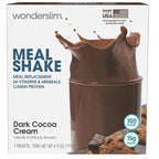 WonderSlim Meal Replacement Shake, Dark Cocoa Cream, 15g Protein, 24 Vitamins & Minerals, Gluten Free, Low Carb (7ct)