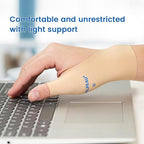 VELPEAU Thumb and Wrist Compression Sleeve for Tendonitis (Pack of 2), Seamless Technology, Gloves Wraps for Arthritis Pain Relief for Women & Men, Splint Liner, Fits Both Hands (Khaki, Long Version, S)