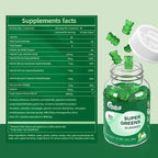 Multivitamin Super Greens Gummies - Daily Vegan Gummy Vitamins for Women, Apple Flavor | Organic Blend with Vitamin C, Turmeric, Zinc, Immune Support, Energy Booster, Metabolism | 60 Count