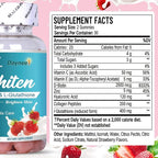 Skin Whiten Gummies, Contains Collagen & L-Glutathione, Support Brighten Skin, Fade Spots & Anti-Aging, 60 Count