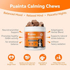Dog Calming Chews – Magnesium Glycinate & Melatonin for Dogs, 4 Herbal Ingredients for Anxiety Relief, Stress & Travel Support, Chicken Flavor (90 Count)