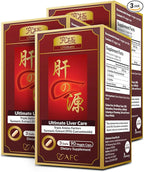 AFC Japan Ultimate Liver Care Cleanse Detox Supplement Formula – Supports Healthy Liver Function with Amino Acid L-Ornithine, L-Citrulline, L-Cystine, and Turmeric Extract, 90 Veggie Capsules [3 Pack]