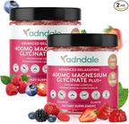 Adndale 180 CT Magnesium Glycinate Gummies 400 mg/Serv with Ashwagandha, Magnesium Malate & Taurate, Sugar Free Chews for Adults & Kids