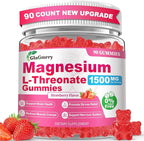 90 Count Magnesium L-Threonate Gummies, High Absorption Magnesium Threonate Supplement for Adults & Kids, Support Brain Health, Memory, Focus, Restful zzZ & Muscle, Sugar Free, Vegan, Non-GMO